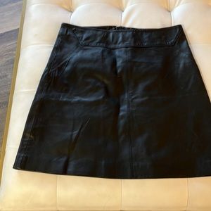 NWOT Halogen Genuine Leather Black Skirt sz 10 Never Worn